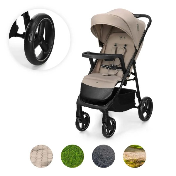 Фото - Коляска прогулочная Kinderkraft Trig 3 Tray Beige (KSTRIG03BEG000T)